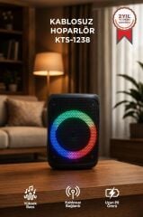 Bluetooth Hoparlör Rgb Işıklı Kablosuz Speaker KTS-1238 Siyah