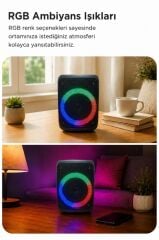 Bluetooth Hoparlör Rgb Işıklı Kablosuz Speaker KTS-1238 Siyah