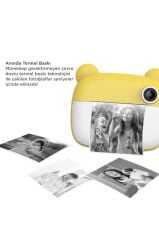 Dijital Fotoğraf Makinesi Çocuk Termal Resim Kağıt Baskılı Yazıcı Kamera Makinesi CMR14 Sarı
