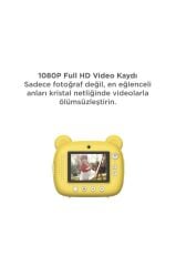 Dijital Fotoğraf Makinesi Çocuk Termal Resim Kağıt Baskılı Yazıcı Kamera Makinesi CMR14 Sarı