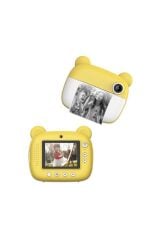 Dijital Fotoğraf Makinesi Çocuk Termal Resim Kağıt Baskılı Yazıcı Kamera Makinesi CMR14 Sarı