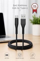 Torima Şarj Kablosu USB-A to Type-C Şarj ve Data Kablosu İ7 03210 Siyah
