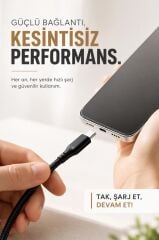 Şarj Kablosu USB-A to Type-C Şarj ve Data Kablosu İ7 03210 Siyah