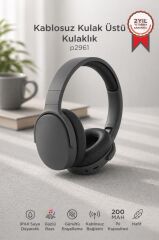 Bluetooth Kulaklık Kulak Üstü Kablosuz Kulaklık P2961 Koyu Gri