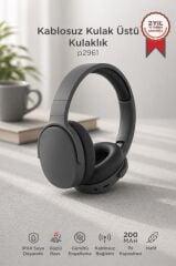 Bluetooth Kulaklık Kulak Üstü Kablosuz Kulaklık P2961 Koyu Gri