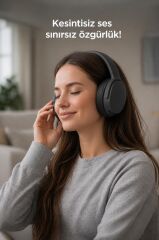 Bluetooth Kulaklık Kulak Üstü Kablosuz Kulaklık P2961 Koyu Gri