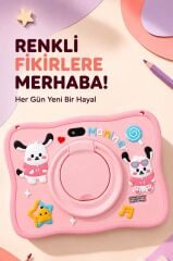 Maniner Eğitici Tablet 4GB 128GB Kılıf Hediyeli Çocuk Tableti M6 Pembe