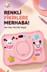 Maniner Eğitici Tablet 4GB 128GB Kılıf Hediyeli Çocuk Tableti M6 Pembe