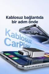Mini Araç Multimedya Dönüştürücü Adaptör Usb Type-C Uyumlu 2IN1 Kablosuz Carplay TAB10