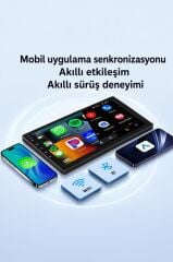 Mini Araç Multimedya Dönüştürücü Adaptör Usb Type-C Uyumlu 2IN1 Kablosuz Carplay TAB10