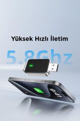 Mini Araç Multimedya Dönüştürücü Adaptör Usb Type-C Uyumlu 2IN1 Kablosuz Carplay TAB10