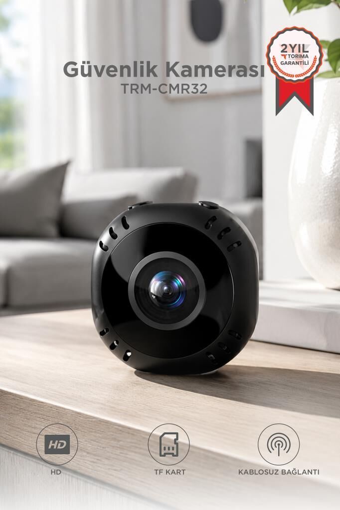 Güvenlik Kamerası Gece Görüşlü Full Hd Ev Kamerası CMR32 Siyah