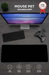 Gaming Oyuncu Klavye Fare Altlığı Kaymaz Taban Mouse Pad BK 300*800MM Siyah
