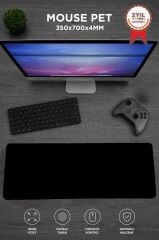 Gaming Oyuncu Klavye Fare Altlığı Kaymaz Taban Mouse Pad BK 350*700MM Siyah