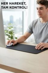 Gaming Oyuncu Klavye Fare Altlığı Kaymaz Taban Mouse Pad BK 350*700MM Siyah