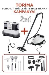 Buharlı Temizleyici Halı ve Koltuk Yıkama Cam Zemin Mutfak Temizleme Buhar Makinesi CX002B+CB08C