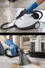 Buharlı Temizleyici Halı ve Koltuk Yıkama Cam Zemin Mutfak Temizleme Buhar Makinesi V22B+CB08C