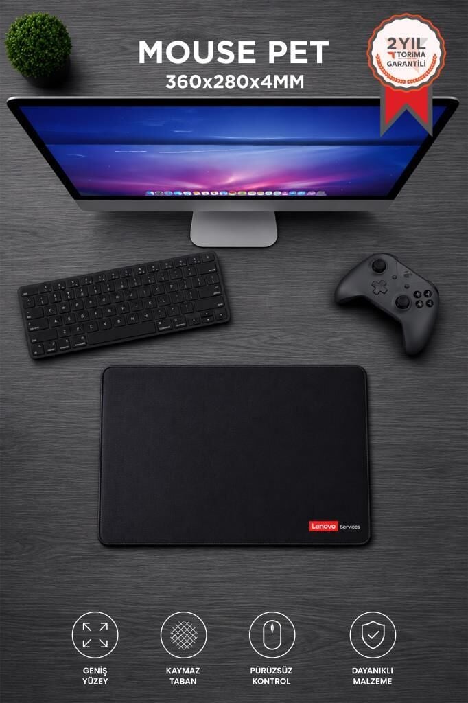 Gaming Oyuncu Fare Altlığı Kaymaz Taban Mouse Pad BK 360*280MM Siyah