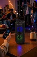 Bluetooth Hoparlör Rgb Işıklı Kablosuz Speaker GTS-1557 Siyah