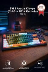 Çoklu Bağlantılı RGB Işıklı Q Klavye TK15 Siyah