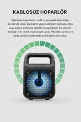 Bluetooth Hoparlör Rgb Işıklı Kablosuz Speaker GTS-1362 Siyah