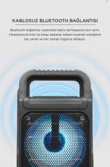 Bluetooth Hoparlör Rgb Işıklı Kablosuz Speaker GTS-1362 Siyah