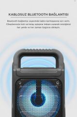 Bluetooth Hoparlör Rgb Işıklı Kablosuz Speaker GTS-1362 Siyah
