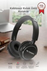 Bluetooth Kulaklık Kulak Üstü Kablosuz Kulaklık HD20 Siyah