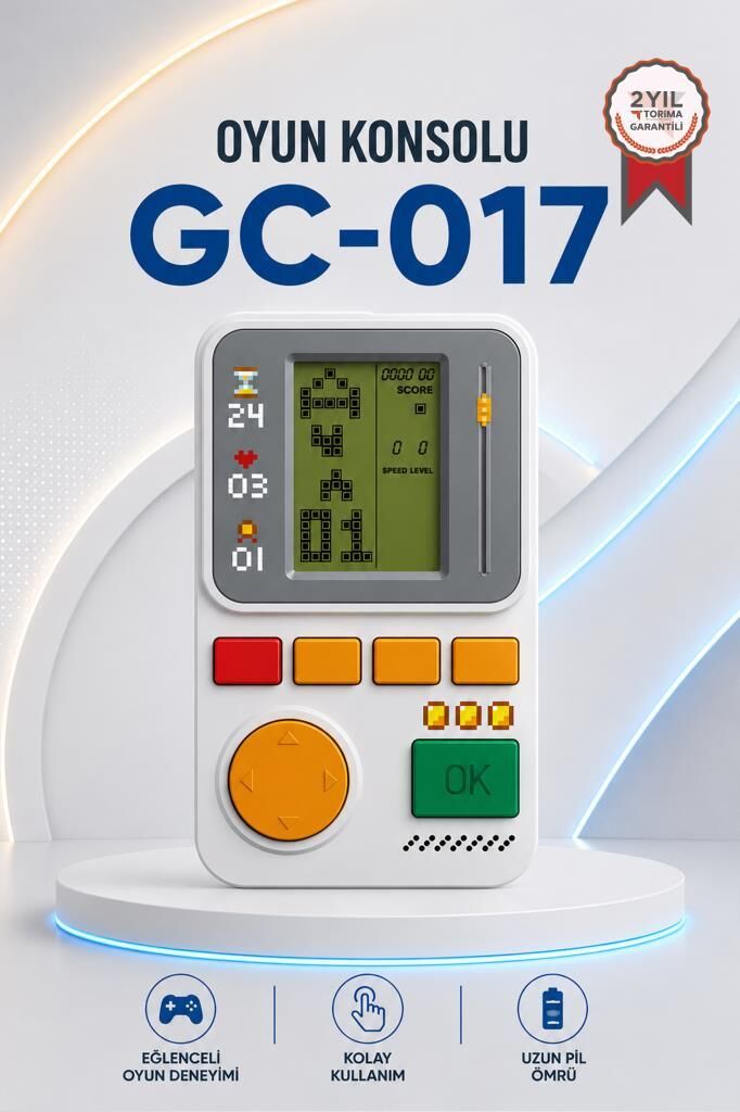 Oyun Kolu Atari Joystick Tetris Gameboy GC017 Beyaz