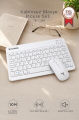 Kablosuz Klavye Mouse Seti TMK04 Beyaz