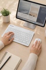Kablosuz Klavye Mouse Seti TMK04 Beyaz