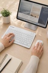 Kablosuz Klavye Mouse Seti TMK04 Beyaz
