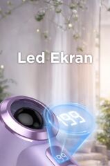 Şarjlı El Vantilatörü Dijital Göstergeli 5 Kademeli Turbo Mini Fan F45 Turuncu