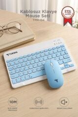 Kablosuz Klavye Mouse Seti TMK04 Mavi