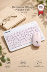 Kablosuz Klavye Mouse Seti TMK04 Pembe