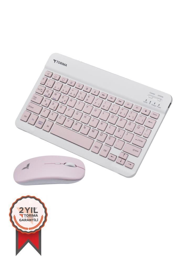 Kablosuz Klavye Mouse Seti TMK04 Pembe