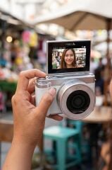 Dijital Kamera 5K Selfie Fotoğraf Video Vlog Kamerası CMR45 Beyaz