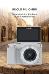 Dijital Kamera 5K Selfie Fotoğraf Video Vlog Kamerası CMR45 Beyaz