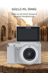 Torima Dijital Kamera 5K Selfie Fotoğraf Video Vlog Kamerası CMR45 Beyaz