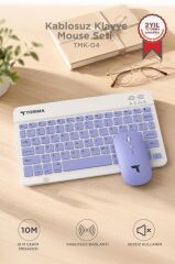Kablosuz Klavye Mouse Seti TMK04 Mor
