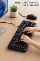 Lenovo Kablolu Q Klavye Mouse Seti KM290 Siyah