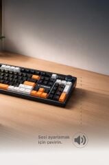 Oyuncu Klavyesi Rgb Işıklı Dijital Ekranlı 3 Modlu Mekanik Hisli Kablosuz Klavye TK14 Siyah