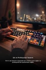 Oyuncu Klavyesi Rgb Işıklı Dijital Ekranlı 3 Modlu Mekanik Hisli Kablosuz Klavye TK14 Siyah
