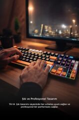 Oyuncu Klavyesi Rgb Işıklı Dijital Ekranlı 3 Modlu Mekanik Hisli Kablosuz Klavye TK14 Siyah