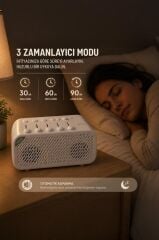 Bluetooth Hoparlör Uyku Destekleyici Doğa Sesli Şarjlı Speaker D93 Beyaz
