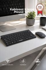 Klavye Mouse Seti Akıllı Kablosuz TMK05 Siyah