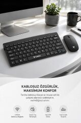 Klavye Mouse Seti Akıllı Kablosuz TMK05 Siyah