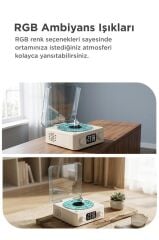 Bluetooth Hoparlör Dijital Saatli Pikap Tasarımlı Radyolu Şarjlı Speaker Q3 Beyaz