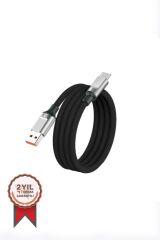 Şarj Kablosu Micro Silikon 3.0A Data Kablo U15 Siyah