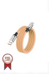 Şarj Kablosu Micro Silikon 3.0A Data Kablo U15 Turuncu